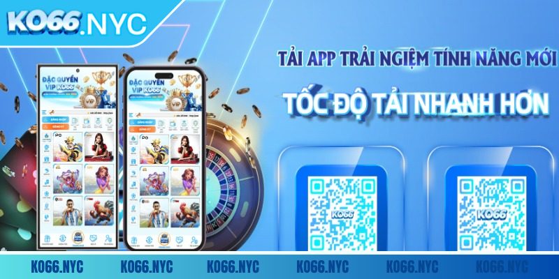 Tải App Ko66 1 Truy cập trang chủ, chọn tải app KO66 phiên bản Android